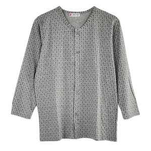 Middle-aged and elderly pure cotton cardigan autumn clothes, elderly warm long-sleeved T-shirt underwear, men's tops, large size cardigan thin