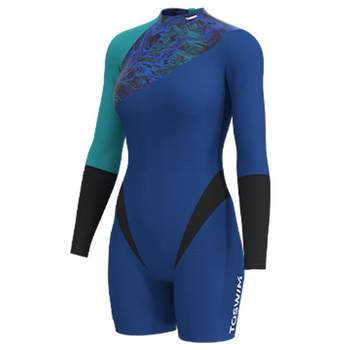 
toswim women's one-piece swimsuit with long sleeves and sun protection