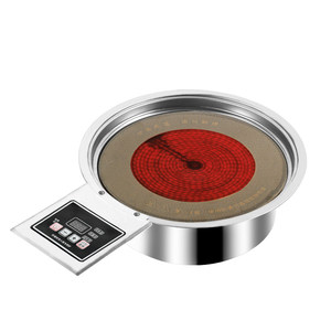 Korean hot pot gas modification induction cooker gas modification embedded line control electric ceramic furnace round 2000W
