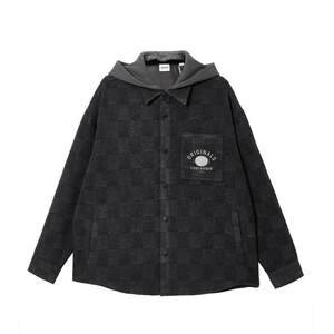 
jq zone Lingzhi Jack Jones autumn and winter men's coat jacket fashion slightly loose hooded removable patch