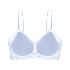 
[Same style as Sun Yi] Herbal primary color underwear for women with push-up small breasts, ultra-thin seamless spaghetti straps, mulberry silk bra