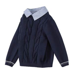 
David Bella Boys Sweater Children's Sweater 2026 Spring New Fake Two-piece Top Boys Spring Children's Clothing
