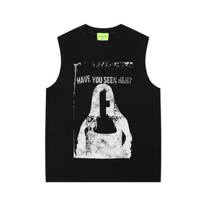 
Wukong has in stock American retro printed vests for men and women, trendy brand couples, loose and versatile sleeveless cotton T-shirts