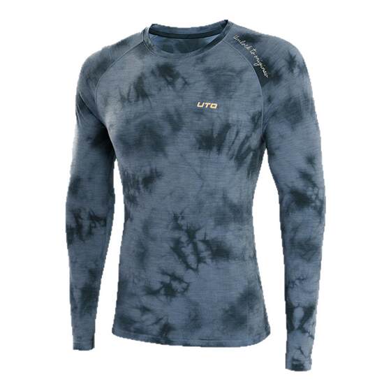 
UTO Youtu Meinu wool tie-dye quick-drying clothes for women outdoor cross-country running T-shirt sweating men sports long sleeves