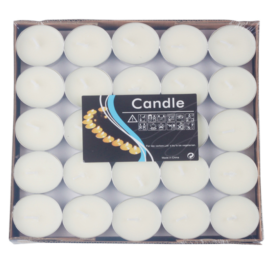 50-Pack Smokeless Tea Wax Candles – 2-Hour Burn Time, 1cm X 3.5cm, Purple, For Romantic Decor & Events