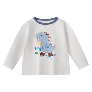 
jellybaby long-sleeved boys' T-shirt baby spring dinosaur round neck top children's clothes 2026 new style boys