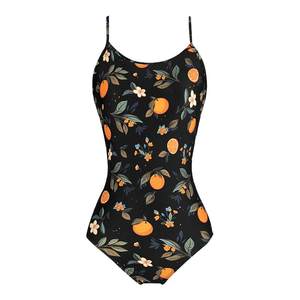
Sulang Orange Flower Breastless Pad 2025 New Racing Swimsuit Women's One-piece Slimming