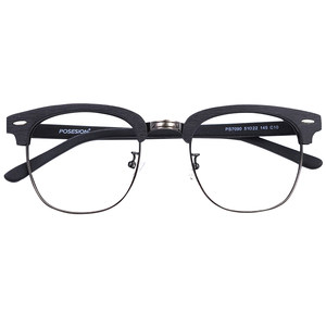 PoseSion Retro Eyebrow Bourbald Half -frame Glasses Frame Glasses Frame Male with myopia Frame Female Women
