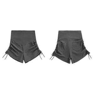 Pregnant women drawing rope Fold wide -leg shorts Summer thin exterior wearing fashion pure desire, sexy straight -legged leggings