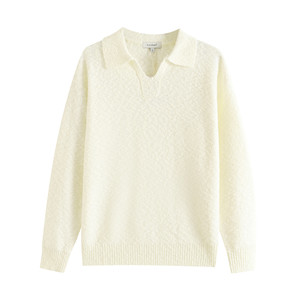 
PLUS CRASH circle big belly gauze seagull collar polo high-smart old money style sweater for men and women couples sweater