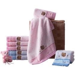 4 Golden Towels Pure Cotton Bath Towel Square Towel Bear Untwisted Craft Baby Soft Absorbent Cartoon Cute