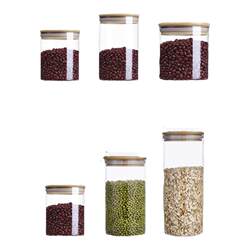 Grain storage jar round with lid transparent kitchen household