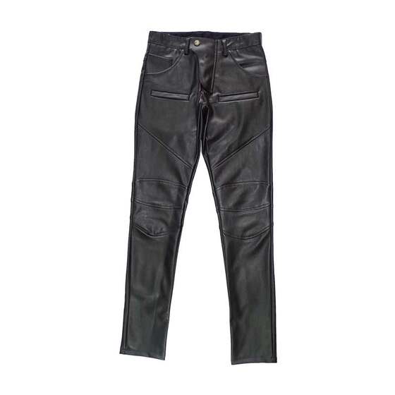 
Motorcycle leather pants for men, high-end, slim, Korean version, trendy, small feet, casual, personalized, trendy, warm, motorcycle, large size, for men