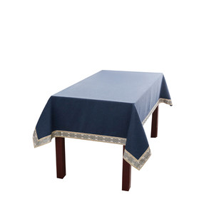 Thick square fabric tablecloth, new Chinese coffee table tablecloth, rectangular imitation cotton and linen high-end light luxury tablecloth