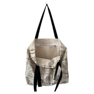 
Large capacity yoga carrying bag canvas bag women's new style of college student class shoulder bag ins Japanese simple