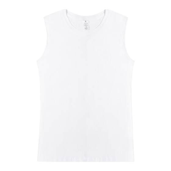 
Men's outer wear American heavyweight waistcoat sleeveless T-shirt vest men's summer fitness sports pure cotton round neck loose bottoming
