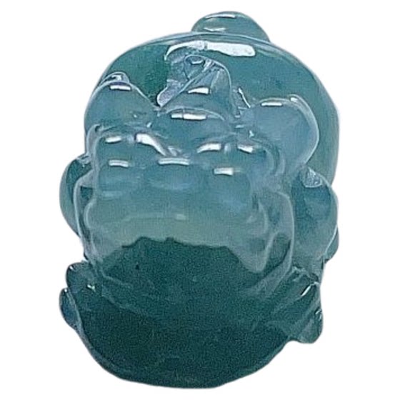 
A-grade jade blue and green Overlord Pixiu pendant natural old pit through hole Pichu bracelet fresh and auspicious for making money