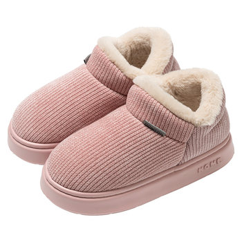 High-top warm, non-slip and comfortable cotton shoes with heel