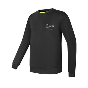 FILA official men's pullover sweatshirt 2025 spring new fitness sports simple knitted long-sleeved top
