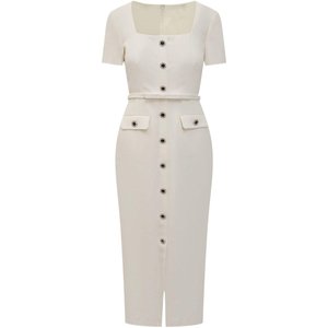 
New women's French retro elegant feminine short-sleeved square collar room-room dress high-waisted slim long skirt