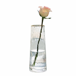 
Nordic light luxury glass vase transparent living room flower arrangement lily rich bamboo rose flower vase dining table decoration