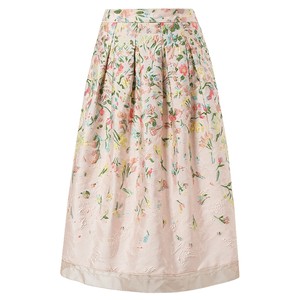 
La Koradior spring new floral art jacquard skirt temperament mid-length umbrella skirt for women