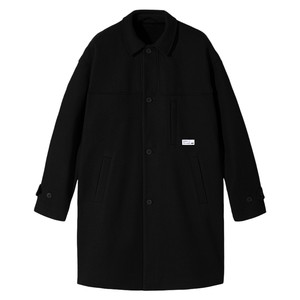 
PSO Brand Men's Women's Warm Black Woolen Coat Men's Mid-Length Winter Woolen Coat Couple