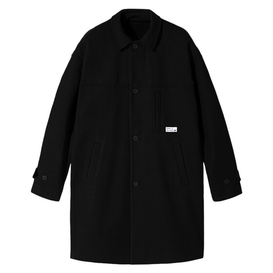 
PSO Brand men's and women's warm lapel black woolen coat men's loose winter woolen coat couple