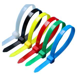 Colorful self-locking nylon cable ties red, green, yellow, blue, black and white national standard plastic binding belts with one pull