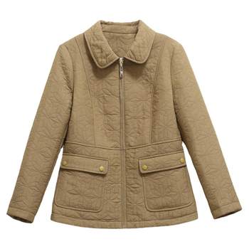 
Miaocai simple solid color short slim fit cotton jacket