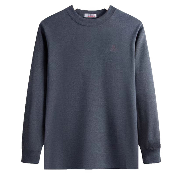 Middle -aged cotton long -sleeved T -shirt men half -neither dad dad, loose, thick autumn jurnership bottoming shirt men's top