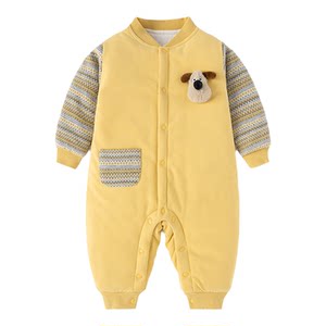 
0-2 years old baby cotton 120g jumpsuit baby quilted thickened autumn and winter clothing comfortable fleece romper