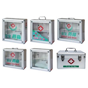 Medical box family installation medical first -aid bag multi -layer wall -mounted belt lock enterprise convenience service medical box storage box

