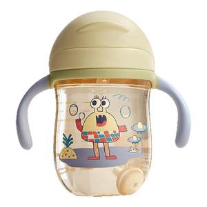 Babycare Learn to Drink Cup Baby Over 6 Months Duck Bite Cup Children's One Year Old Stipe Cup Baby Water Cup
