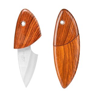 
Multifunctional small fat dolphin knife mini pocket knife portable wooden fish knife wood grain knife outdoor portable short knife kitchen