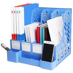 
File frame basket office file information organizing artifact file column storage box file rack bookshelf storage bookend thickened storage rack office supplies collection desktop layered shelf folder