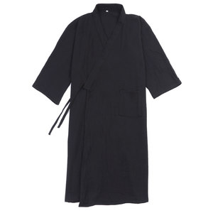 Free shipping pure cotton long Hanfu home robe big size Chinese style men's pajamas double -layer gauze bathrobe robe