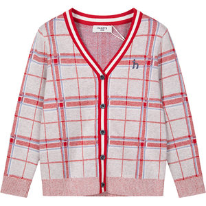 
Hazzys Haggis children's clothing boys sweater 2026 spring college style cardigan sweater knitted top