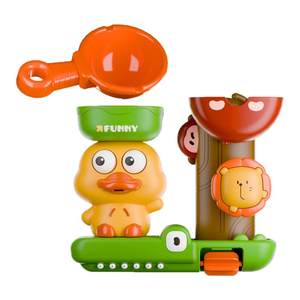 
Newchi infant children playing with water baby toys bathing interactive suction cup turn around yellow duck water truck bathroom shower male and female