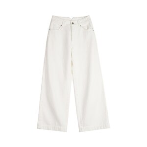 
Madden white American retro heavyweight old money style slim high-waisted straight wide-leg jeans for women spring