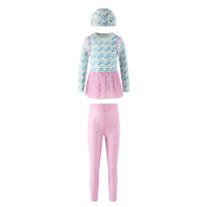 
Little Naive Girls' Swimsuit Sun Protection Suit Summer Sweet Split Swimsuit Children's Printed Swimsuit