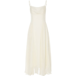 Since then, French holiday style suspender skirt swinging collar light dress long skirt white waist long skirt women's summer