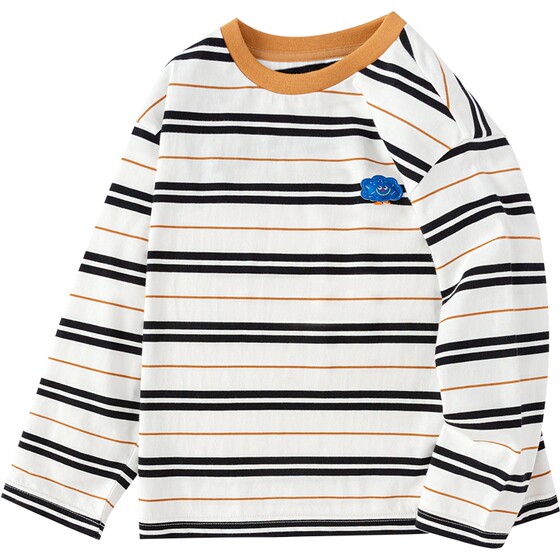 
Balabala children's long-sleeved T-shirt for boys and girls baby striped bottoming shirt spring and autumn new children's clothing pure cotton winter
