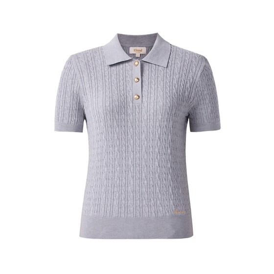 
[Mulberry Silk] Eland T-shirt Feminine Short Sleeve Lapel Pullover Knitted T-shirt 2026 Summer New Style