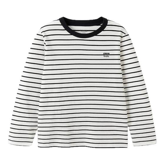 
Balabala boys long-sleeved T-shirt children's pure cotton bottoming shirt big children striped top spring and autumn new children's clothing trendy t