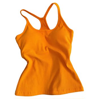 American hot girl outfit orange yellow with chest pad suspender