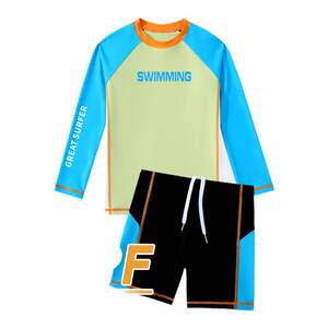 
Children's swimsuit boys split 2026 new medium and large children's long-sleeved sun protection swimsuit boys' swimming trunks training equipment