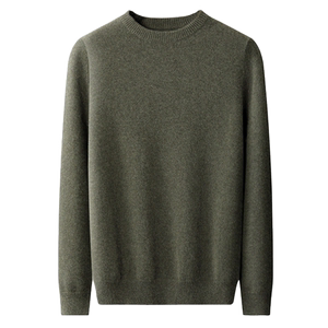 
Round neck thickened 100 pure cashmere sweater for men in autumn and winter new knitted base loose warm sweater for middle-aged and young people