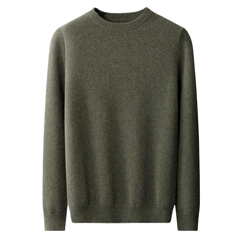 
Round neck thickened 100 pure cashmere sweater for men in autumn and winter new knitted base loose warm sweater for middle-aged and young people