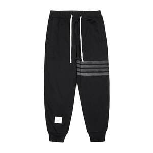 @MXD UGLY Autumn Pants Men's Four Stripe Printed Sports Pants Loose Straight American Casual Tie Feet Guard Pants